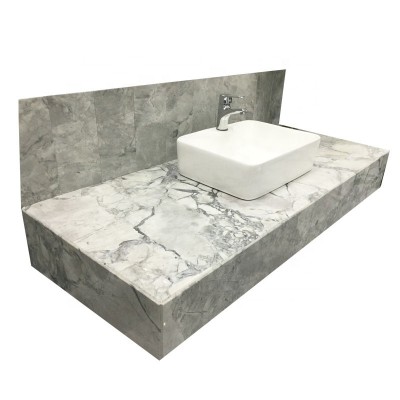 Brazil stone Fabricated bathroom kitchen top Calacatta grey quartzite countertop