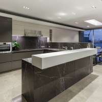 Bulgaria pietra grey kitchen countertop slab marble benchtop good design grey black color kitchen marble top