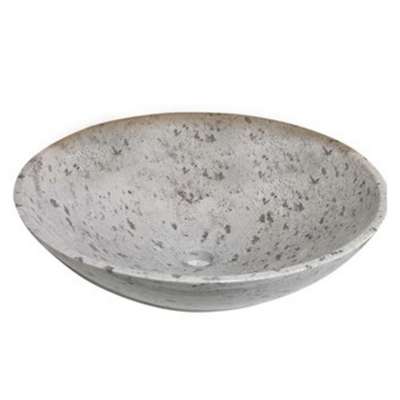 Natural beige round marble sink