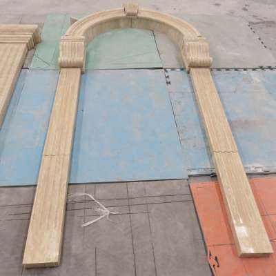 travertine curving arch door surrounding and frame