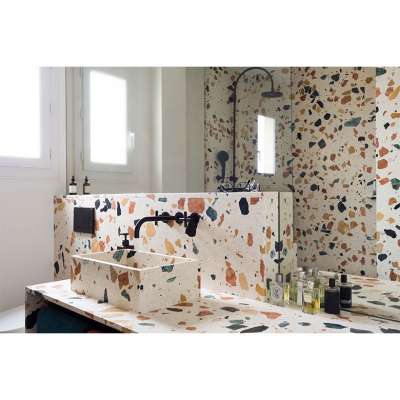 high quality colored bathroom vanity with terrazzo top kitchen countertop durable composite stone